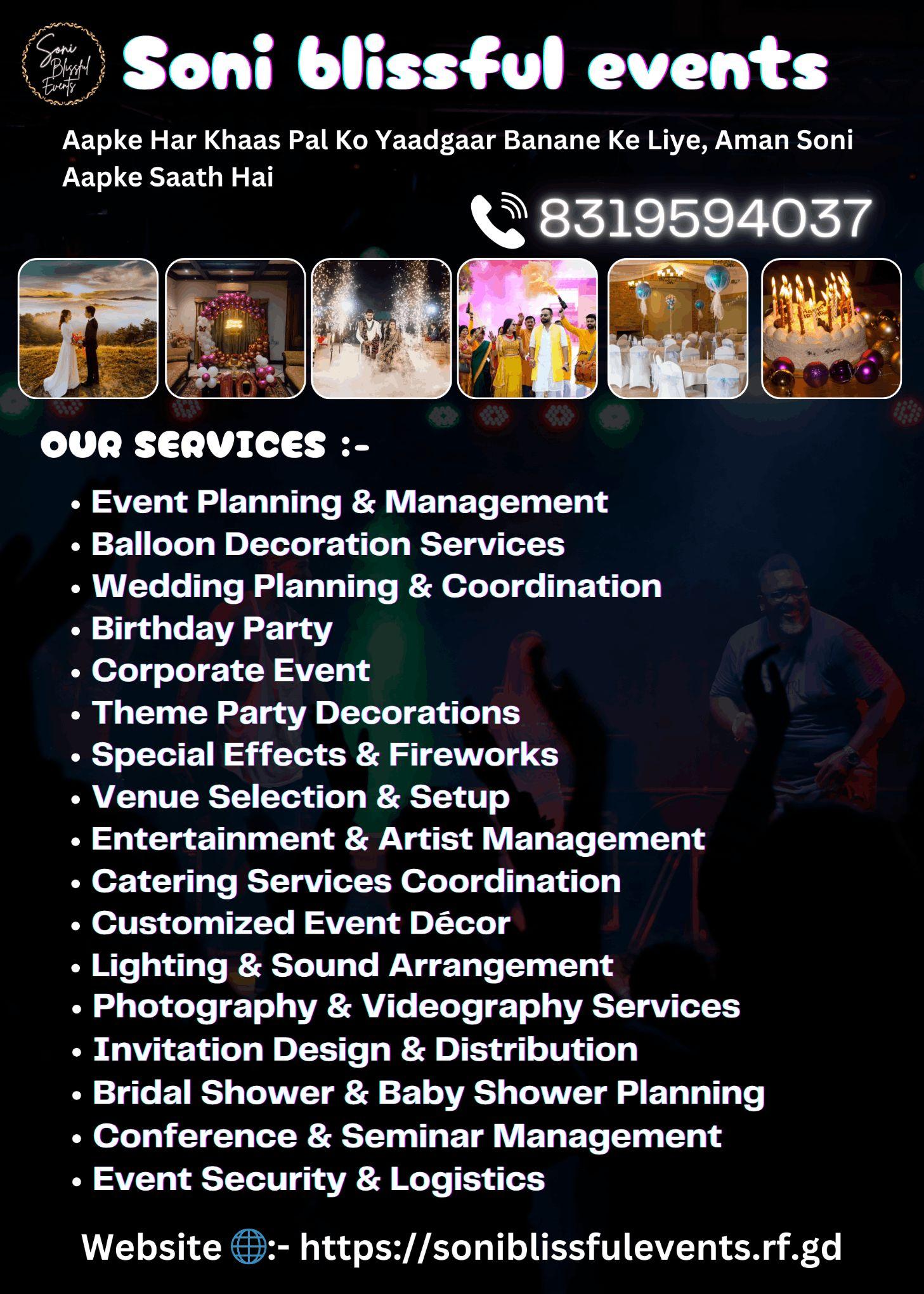 Transforming Events into Unforgettable Memories with Soni Blissful Events raipur