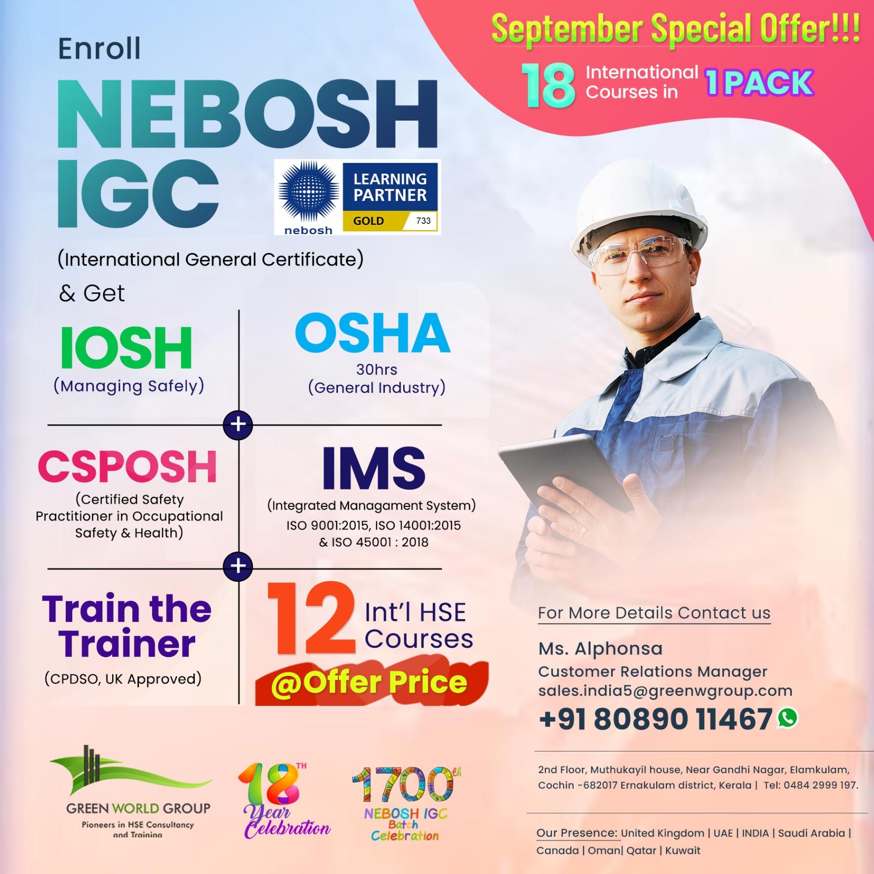 NEBOSH IGC Certification with Premium Offer!