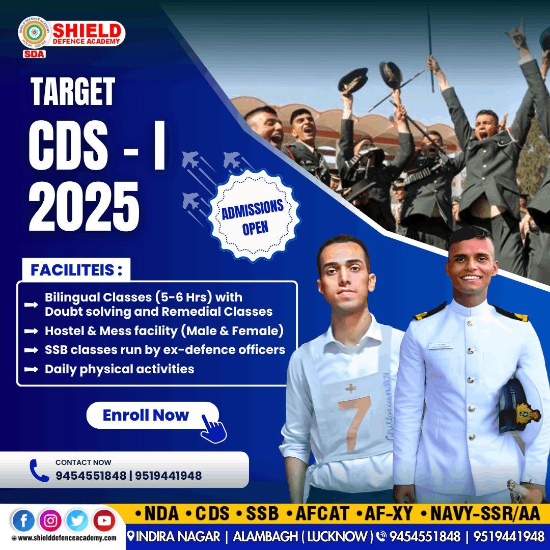 New Batch Starts CDS 2025 Exam- Shield defence Academy 