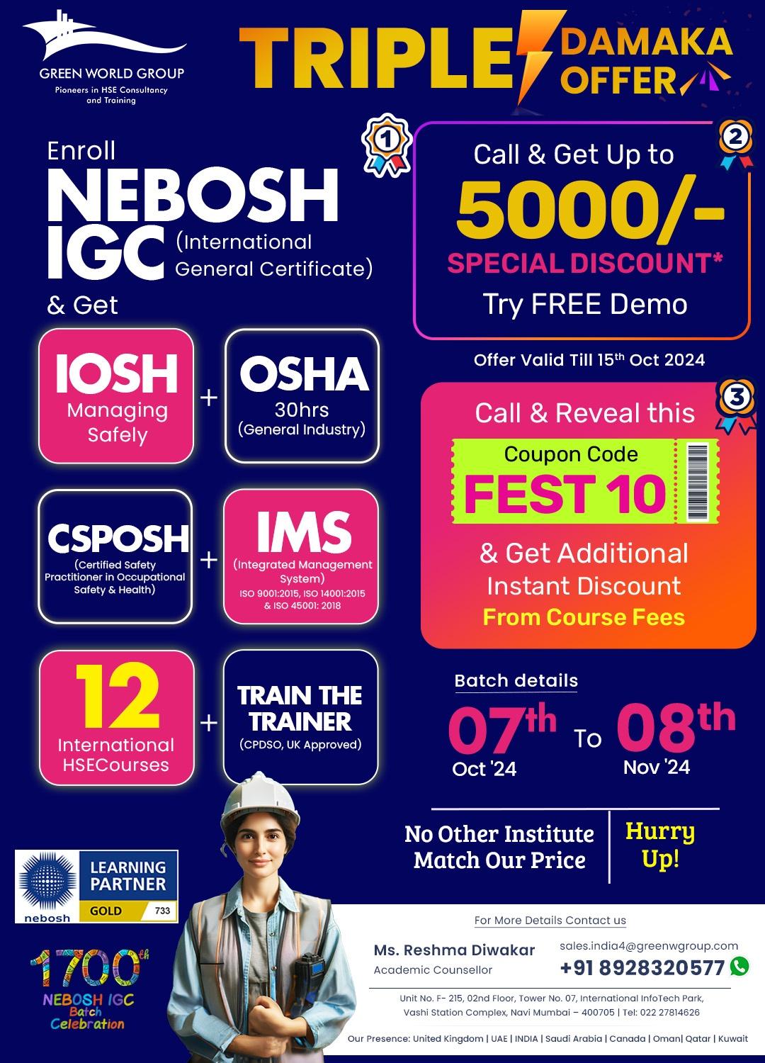  NEBOSH IGC Course in Ahmedabad 