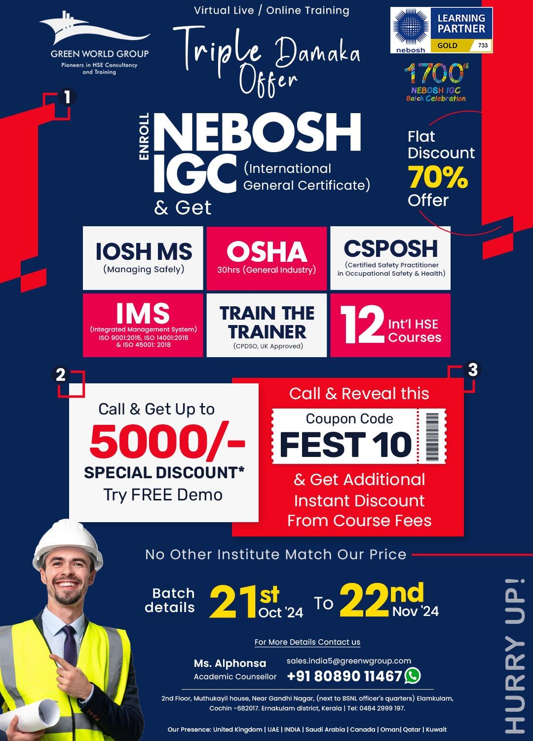 NEBOSH IGC Course Training in Kerala