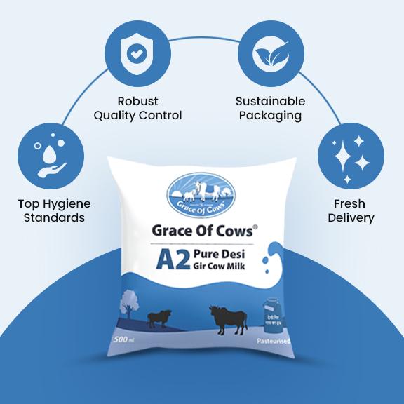 Grace of Cows Brings You Fresh Gir A2 Milk for Better Health