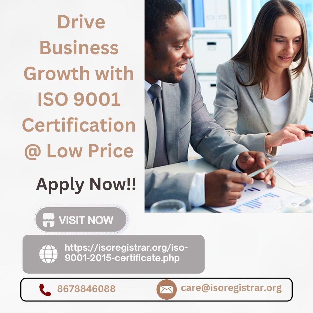 Drive Business Growth with ISO 9001 Certification @ Low Price