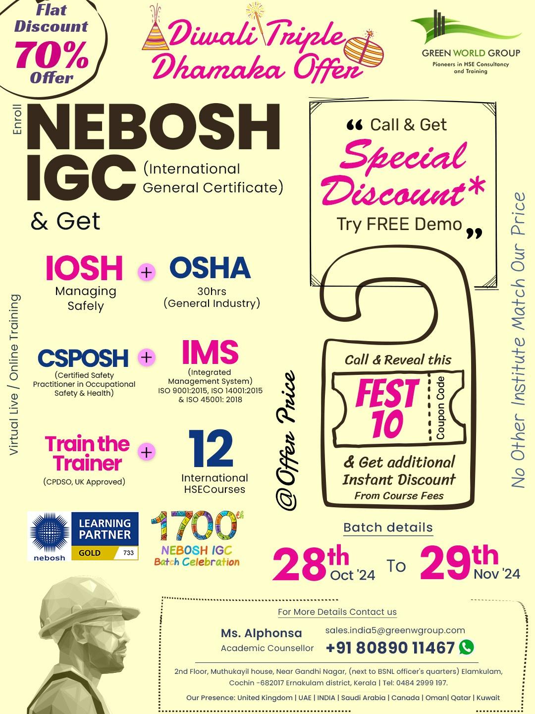 Top NEBOSH Course Training in Kochi & Kerala