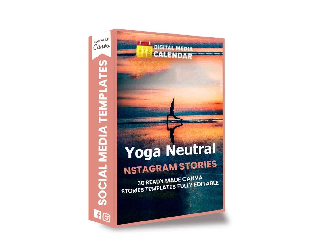 Digital Media Calendar: Professional Canva Templates for Neutral Yoga 