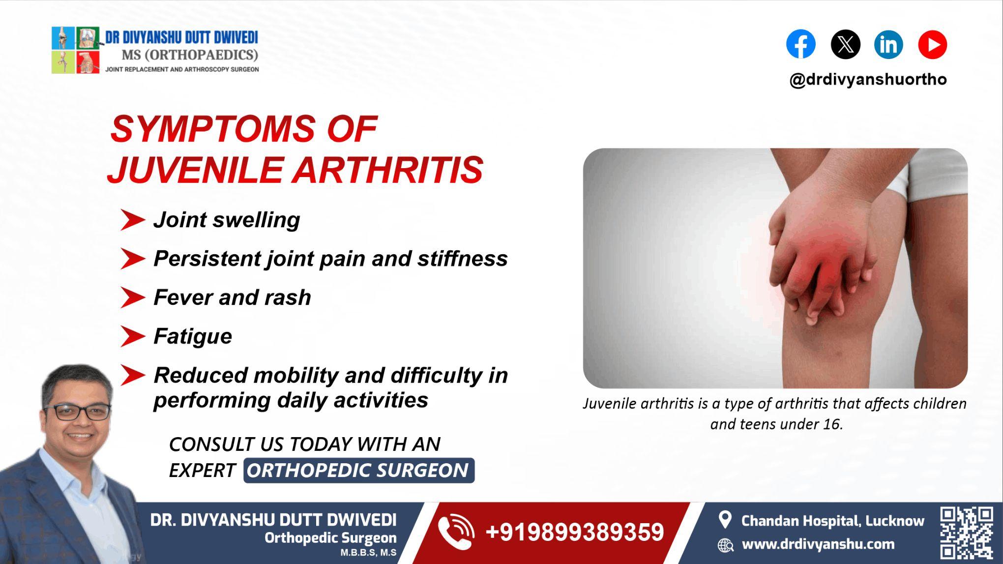 what are the first signs of juvenile arthritis by Dr. Divyanshu Dutt Dwivedi