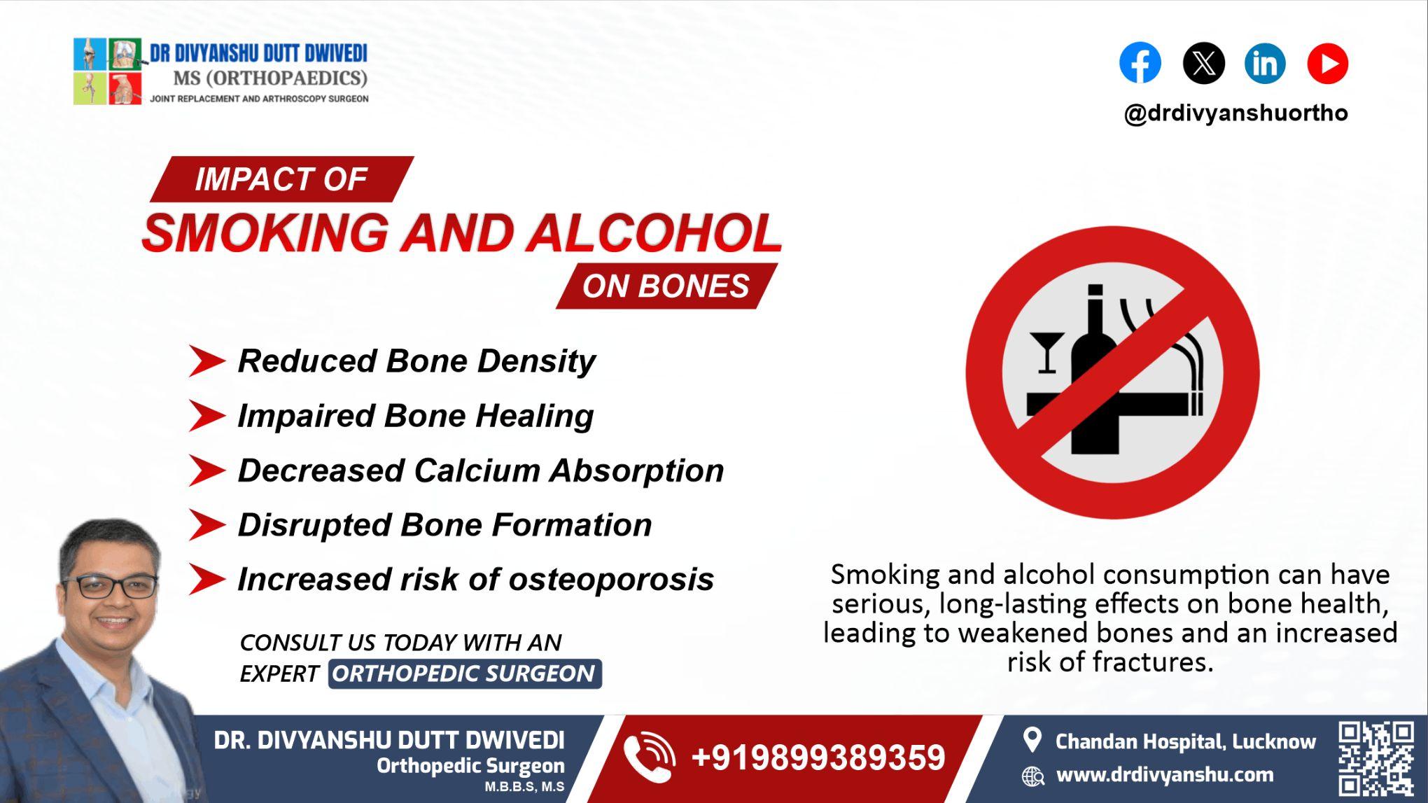 Impact of Smoking and Alcohol on Bones - Dr. Divyanshu's Insights
