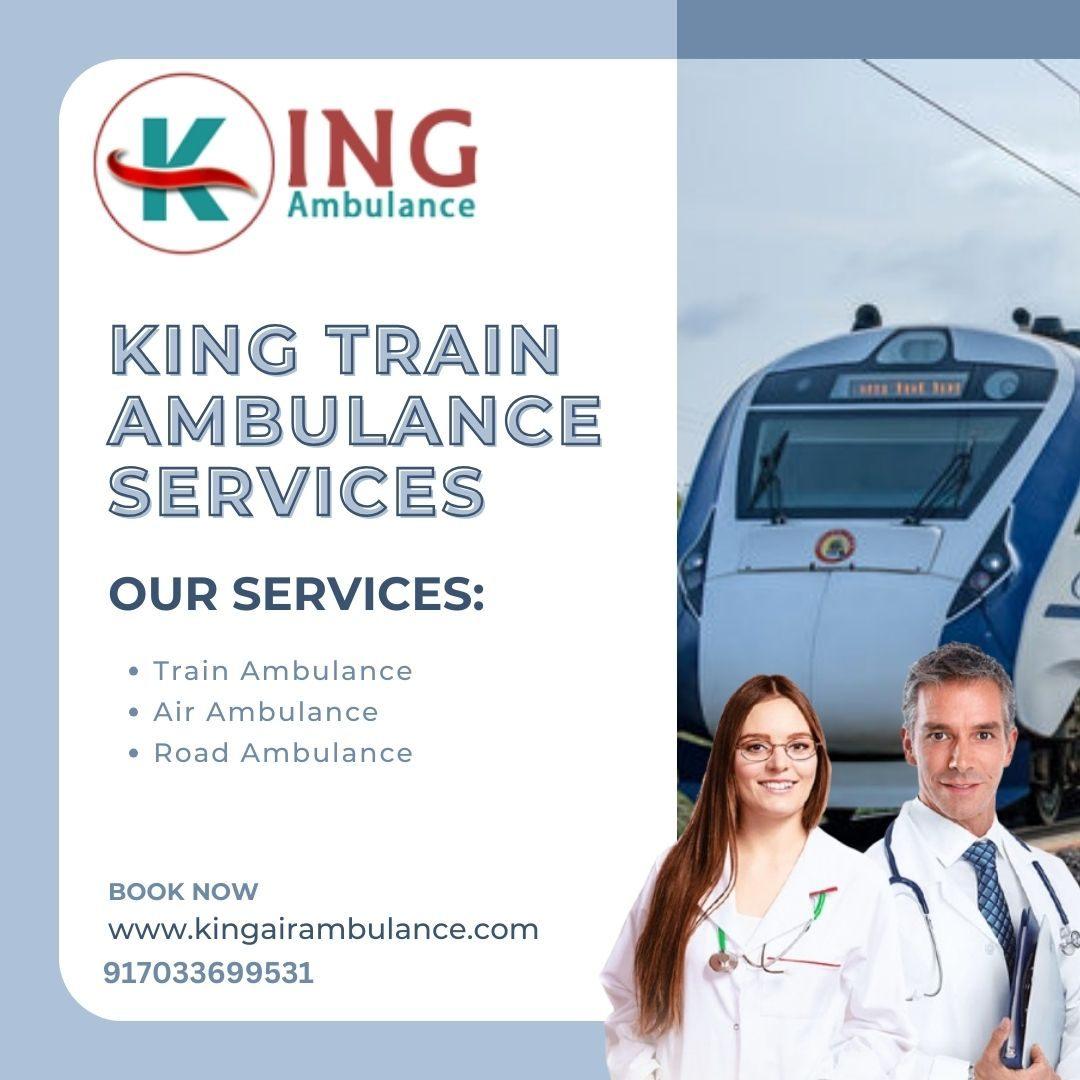 Latest Emergency Equipment is included in King Train Ambulance Services in Delhi