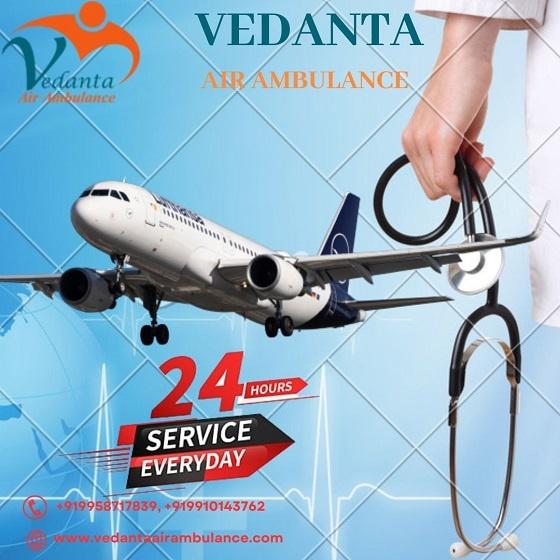 Book Hi-tech Vedanta Air Ambulance Dibrugarh with Medical Facility at Low-fare