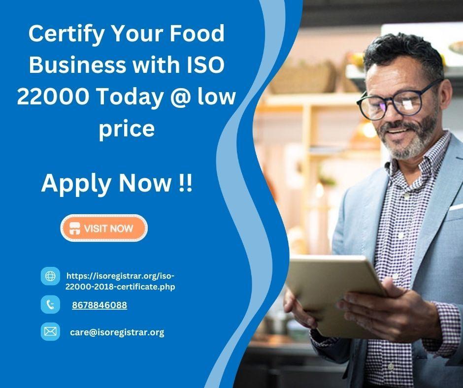  Certify Your Food Business with ISO 22000 Today @ low price