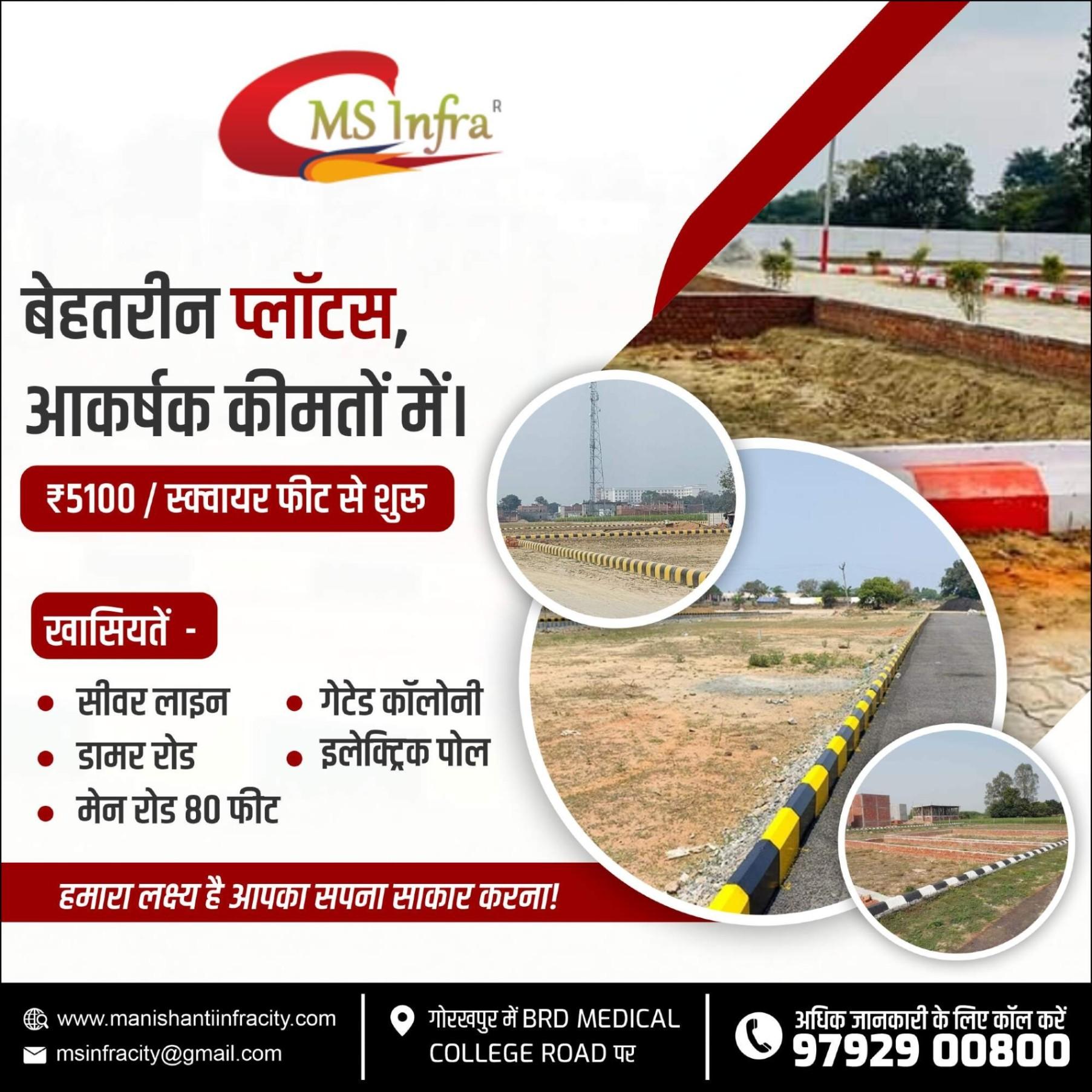 Plots for Gorakhpur, Starting at 5100 sq ft