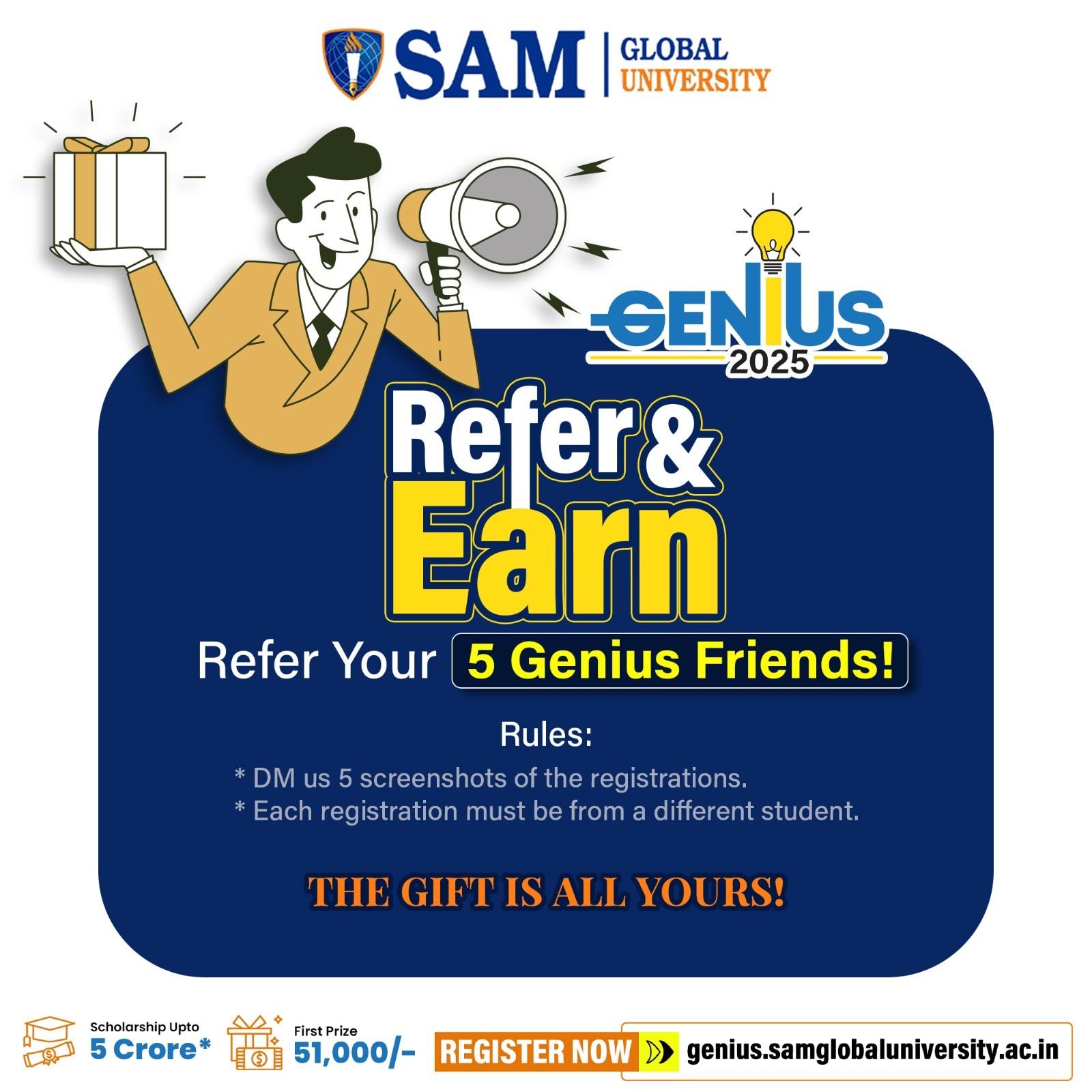 Refer your friends for the Genius Exam