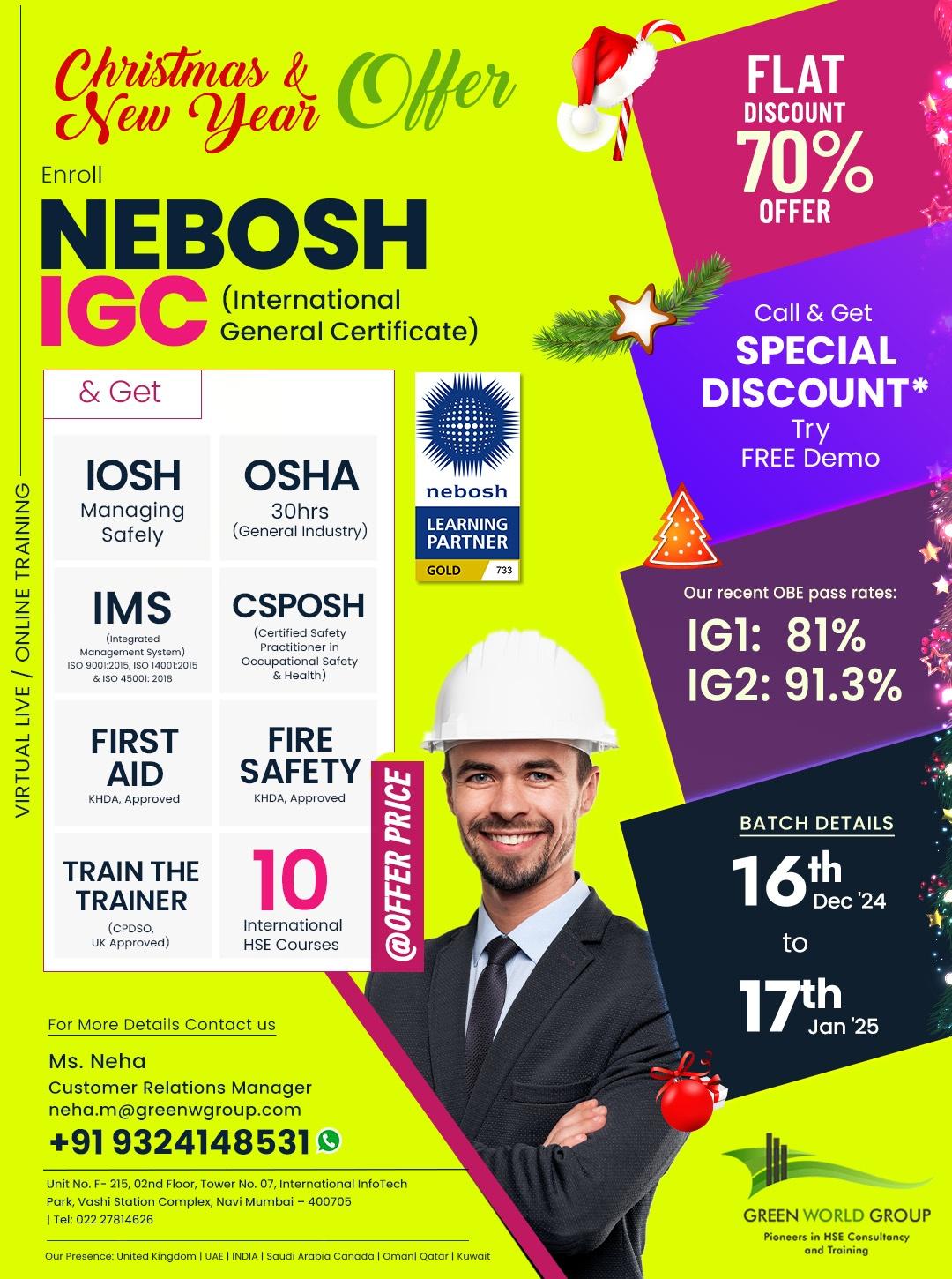  Enroll in NEBOSH IGC and Avail Exciting Christmas & New Year Offers
