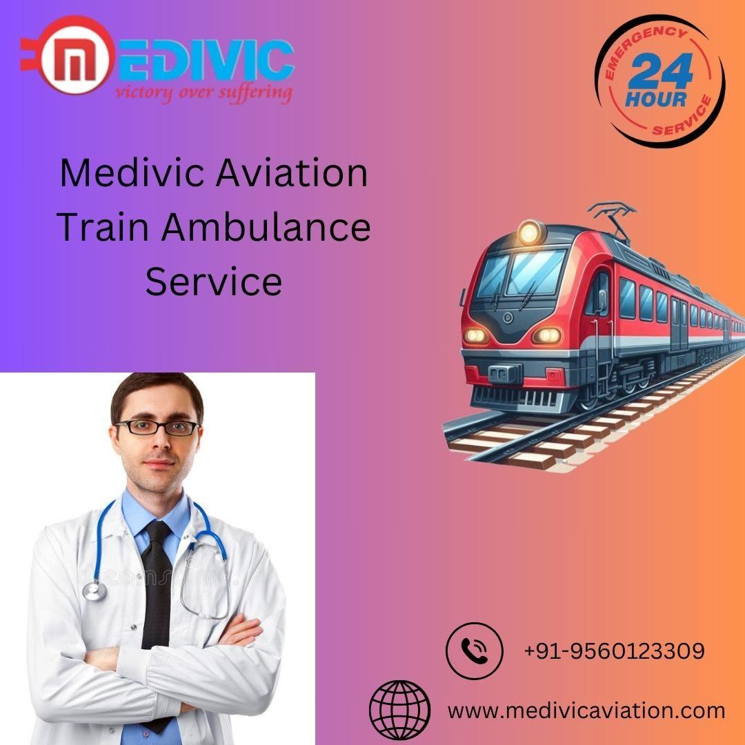Medivic Aviation Train Ambulance in Kolkata provides you with for transfer