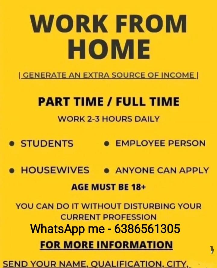 Work from home for 18+ 