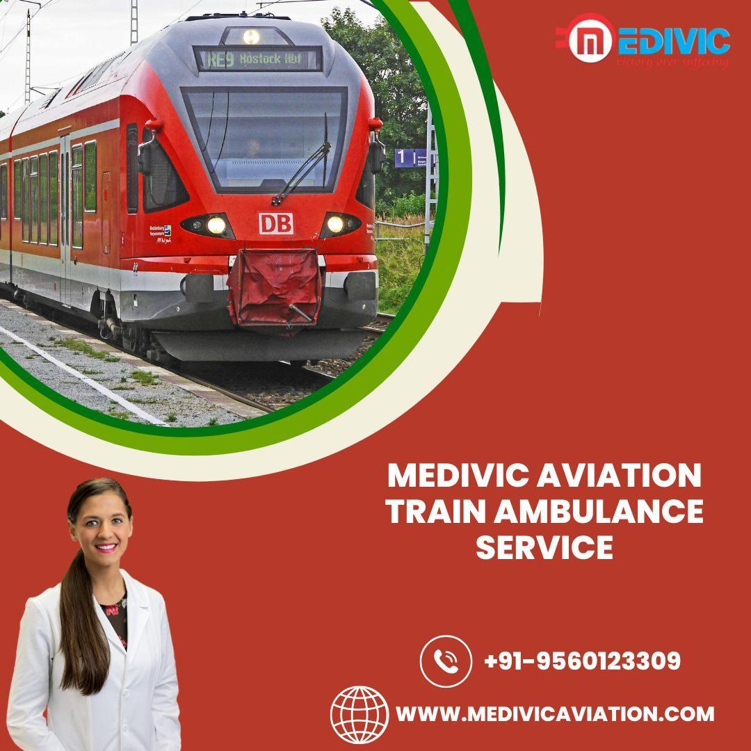 Medivic Aviation Train Ambulance Service in Bangalore provides transportation 