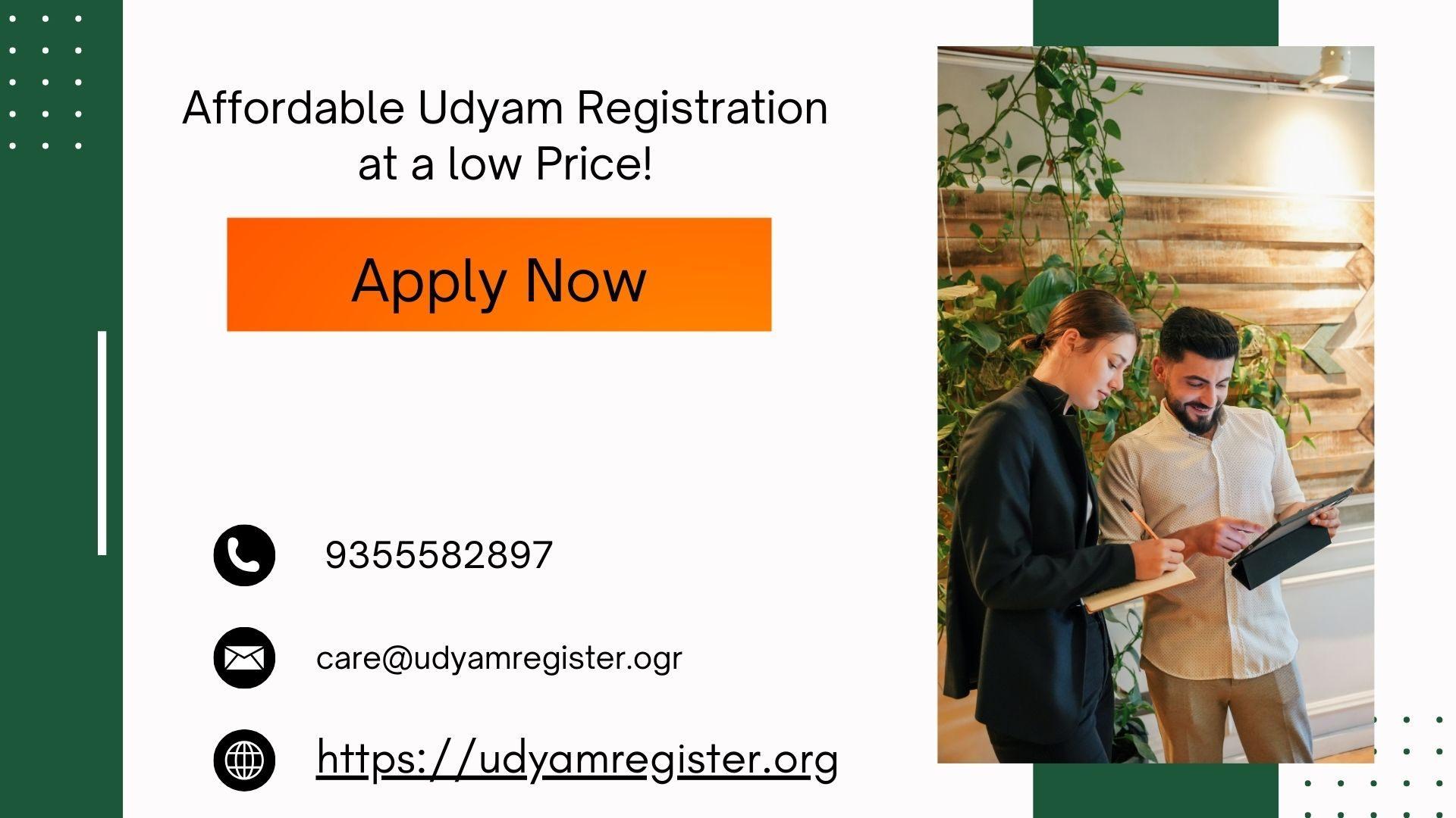 Affordable Udyam Registration at a low Price!