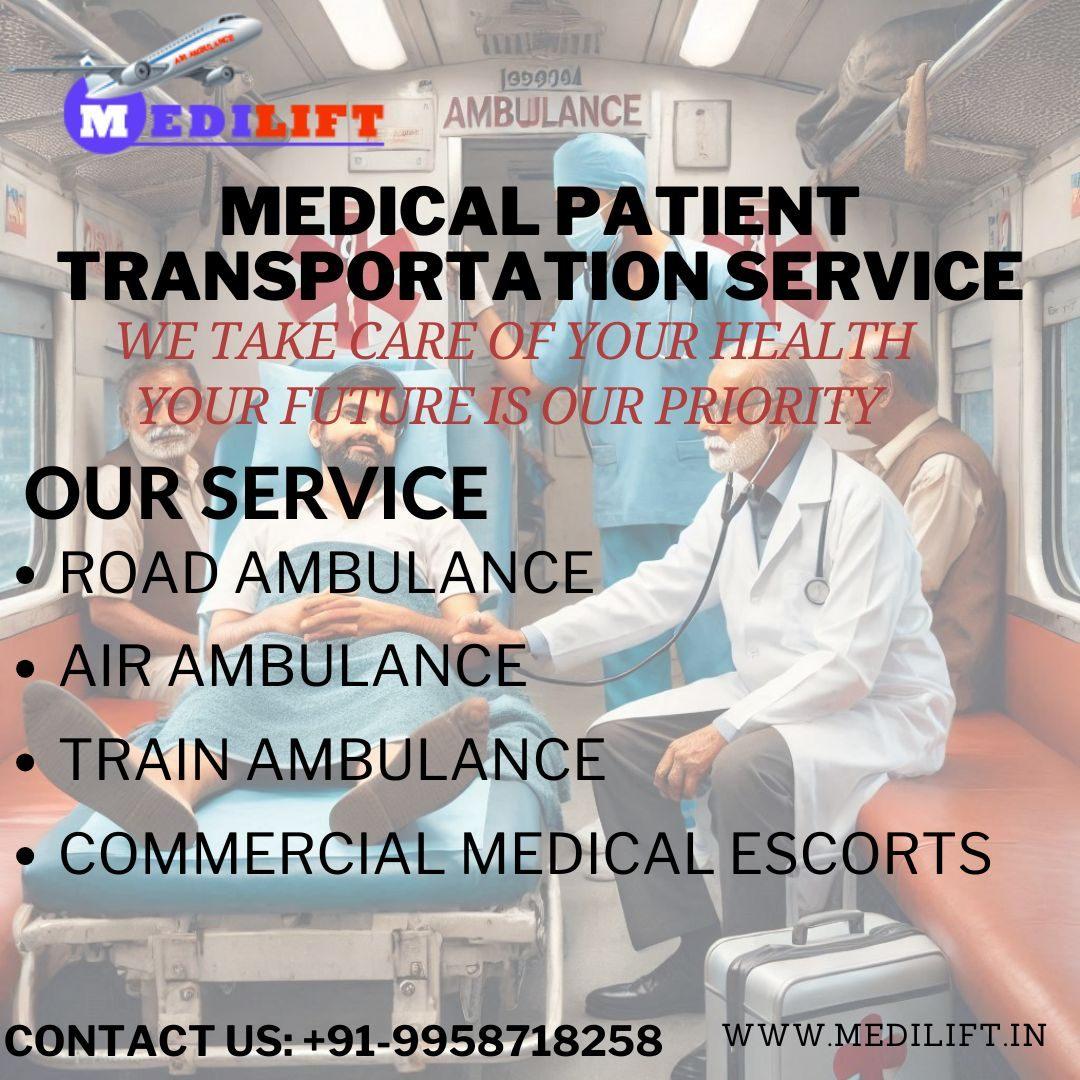 Choose the Medilift train ambulance in Ranchi which shifts the patient