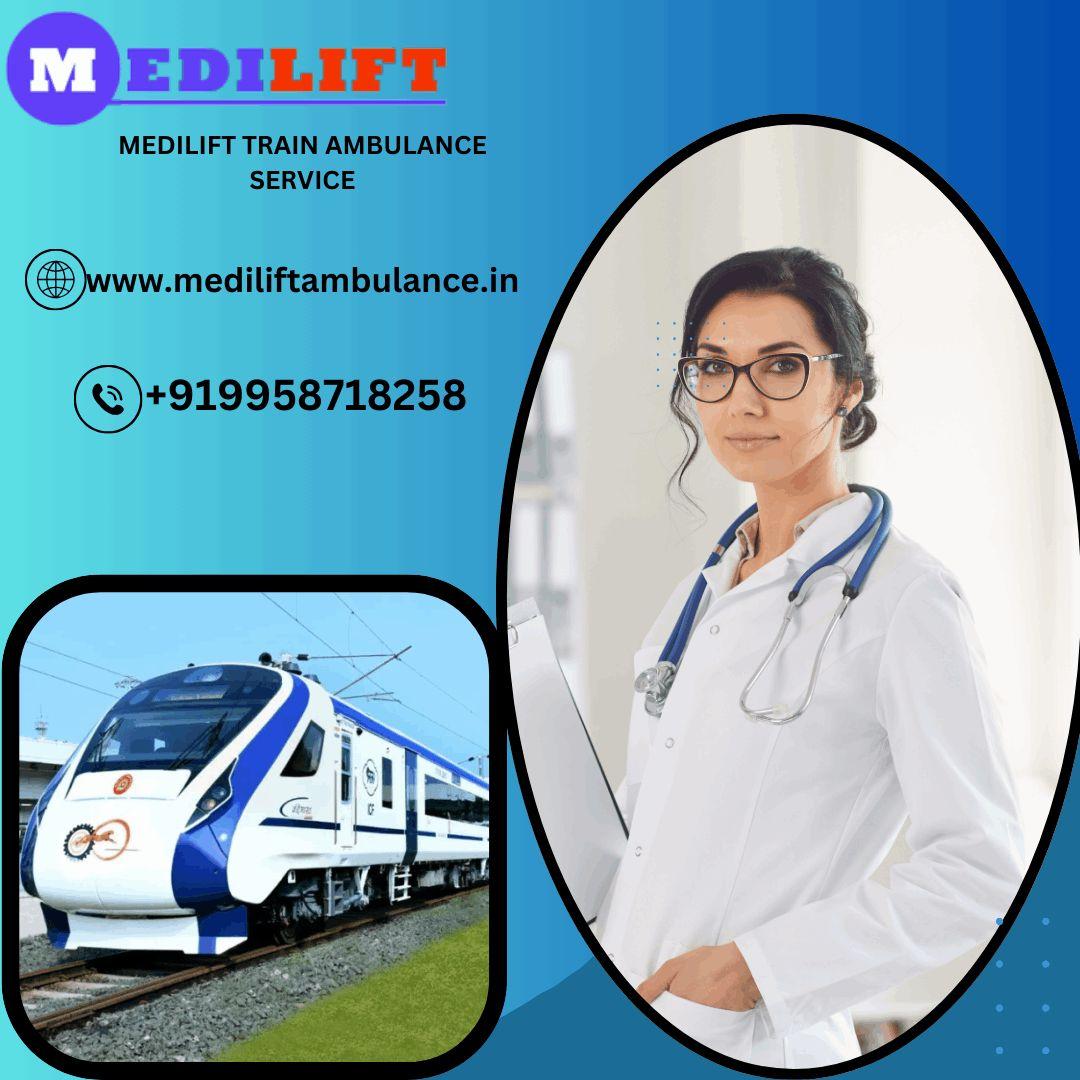 Book Medilift Train Ambulance Service in Varanasi for quick and caring 