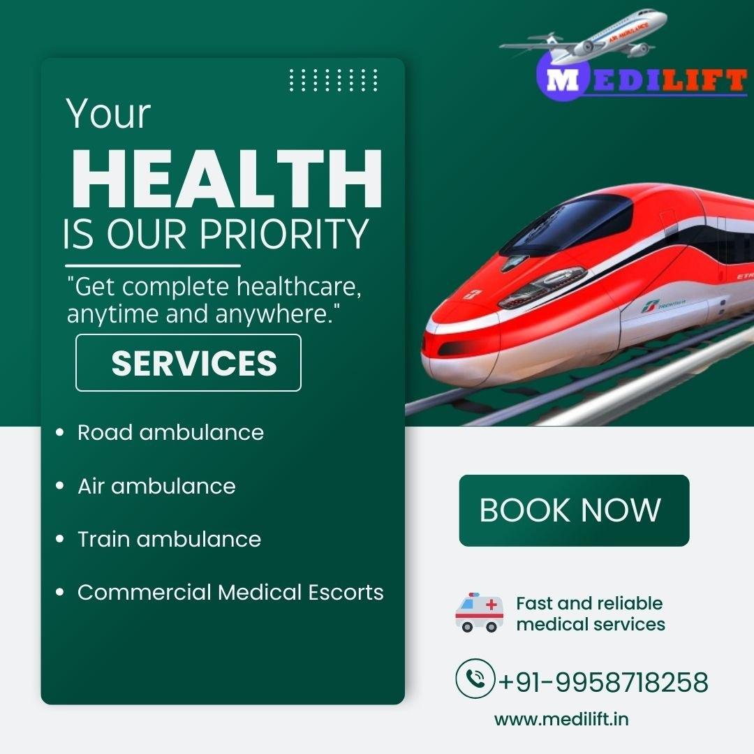 Medilift Train Ambulance in Ranchi Provides Continuous Medical Care on the Move
