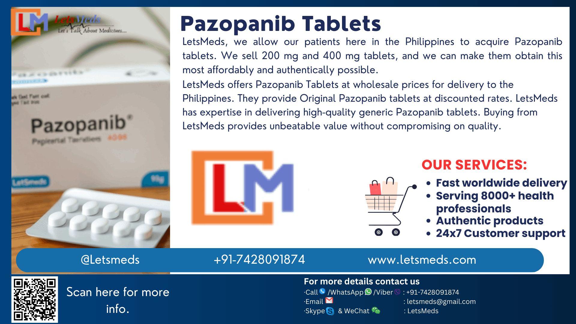 Pazopanib Tablets online in the Philippines through LetsMeds 