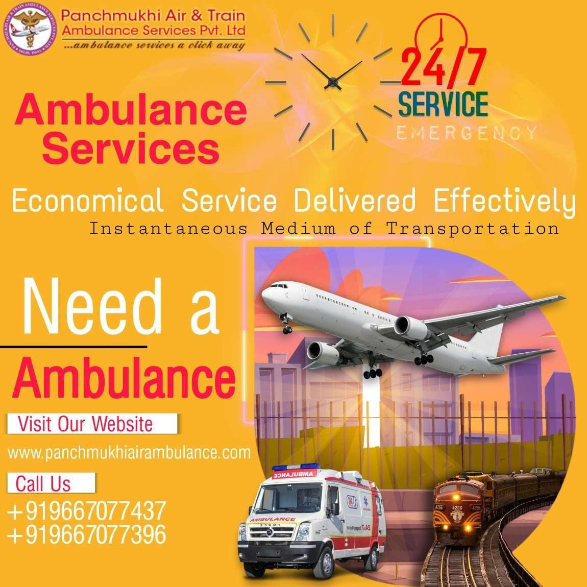 Book Panchmukhi Air and Train Ambulance Services with Facility in Hyderabad