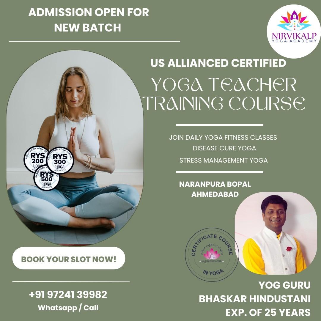  US Alliance Certified Yoga Teacher Training Course in Ahmedabad 