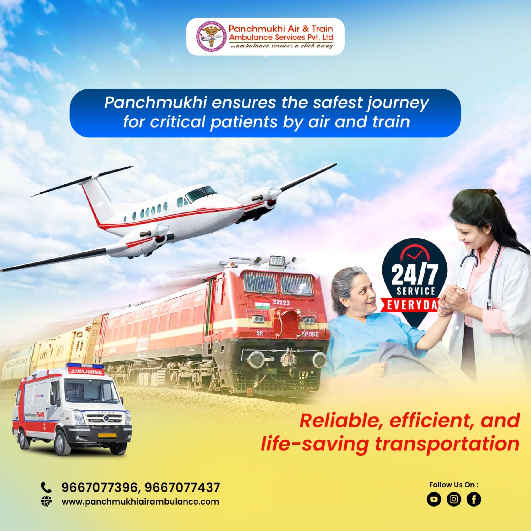 Book Reliable Air and Train Ambulance Services in Patna by Panchmukhi