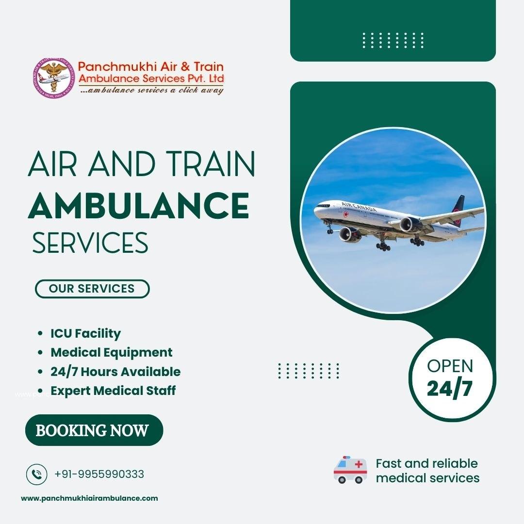 Get Advance Facility Air and Train Ambulance Services in Raipur by Panchmukhi