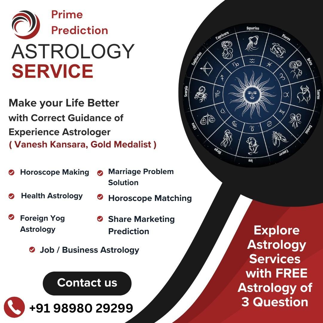 Prime prediction, astroloy services online and offline in Ahmedabad
