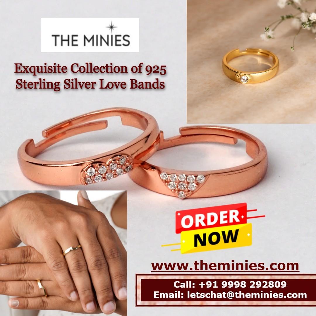 Exquisite Collection of 925 Sterling Silver Love Bands - The Minies