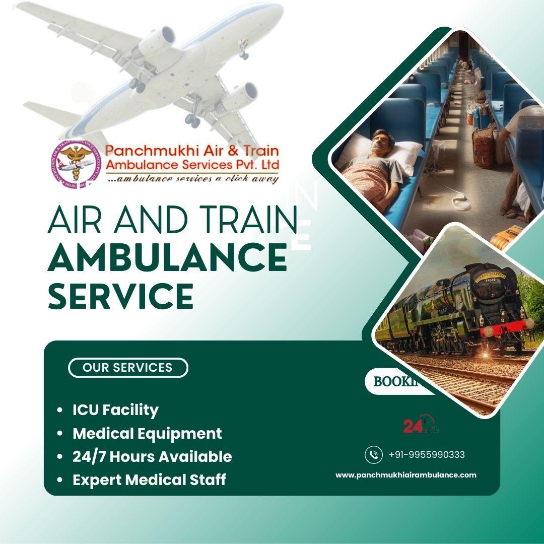 Take Medical Air and Train Ambulance Services in Bilaspur By Panchmukhi 
