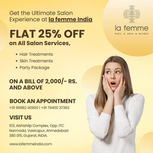 la femme bridal studio | salon services, skin,hair treatments, ahmedabad