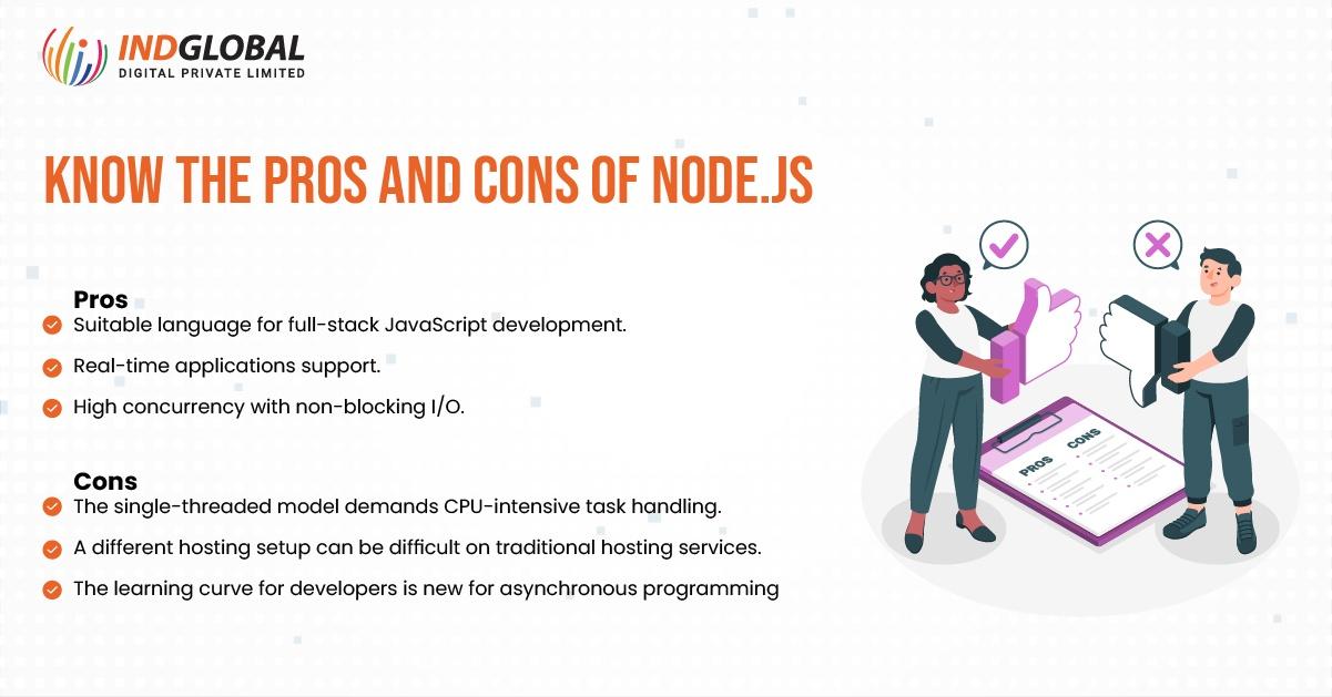 Know the pros and cons of Node.js