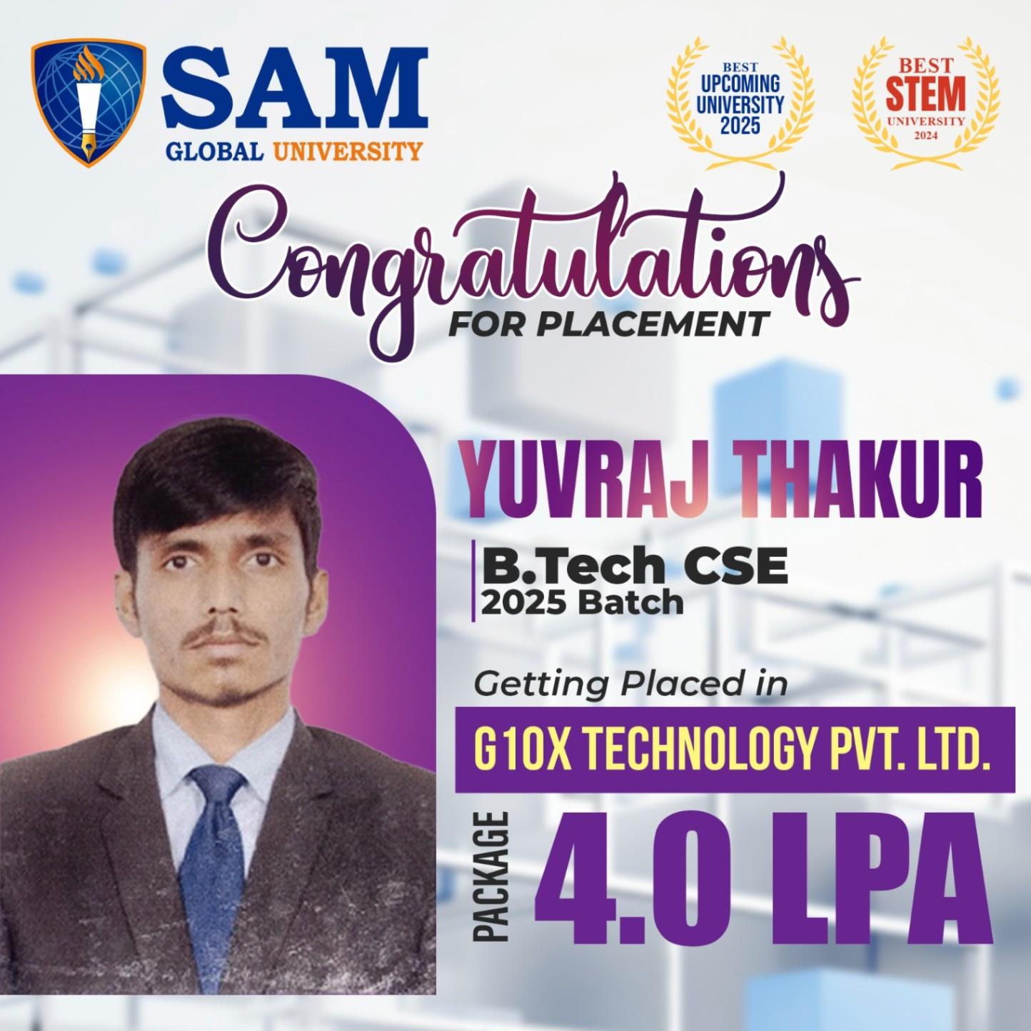 Congratulations Yuvraj Thakur
