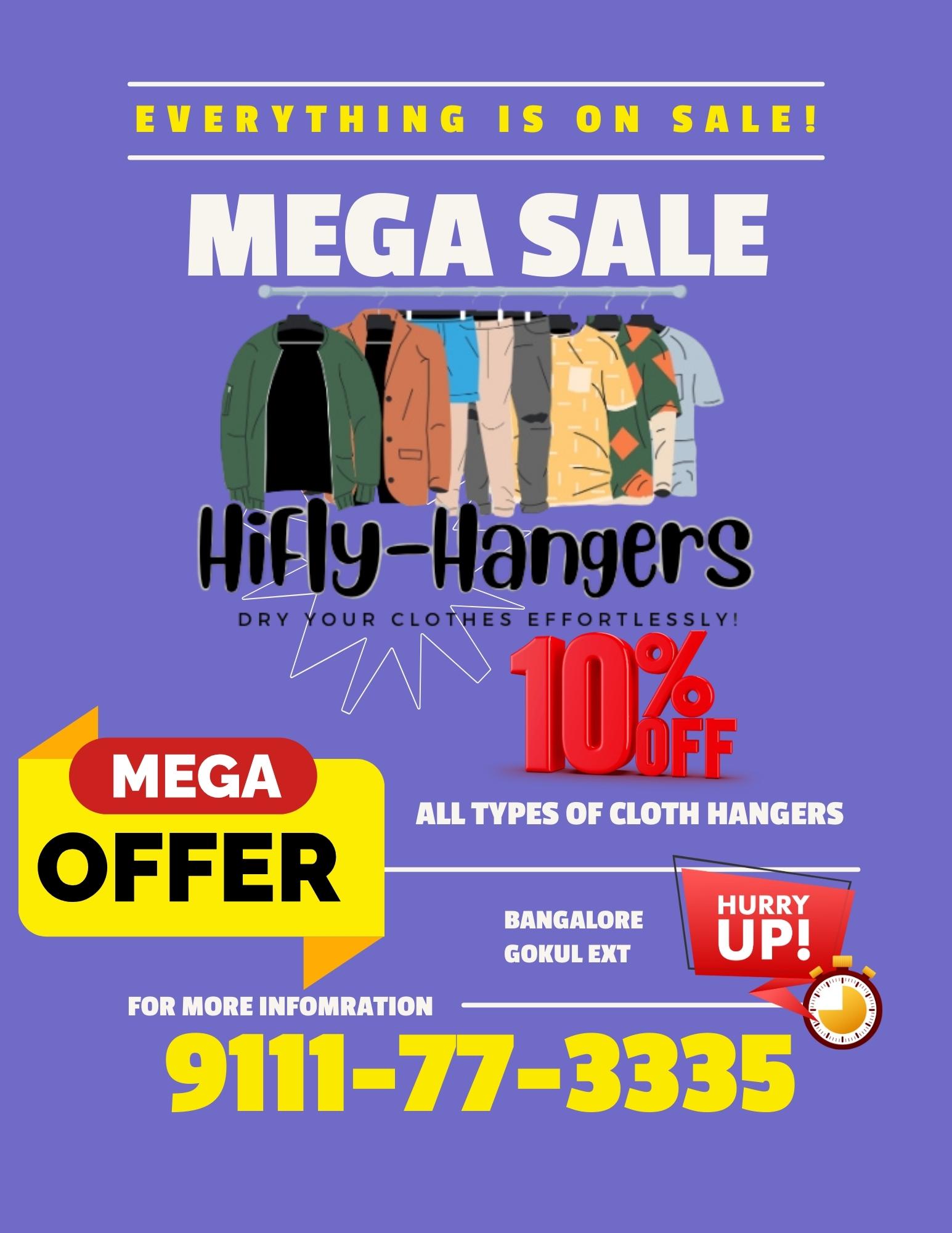 10% Offer on Cloth Dry Hangers in Bangalore