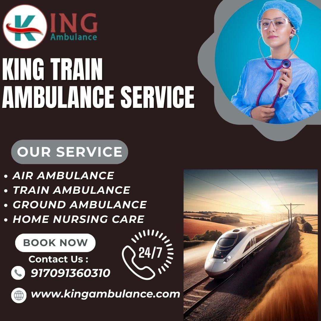 Book Now King Train Ambulance Service in Raipur which takes Care 