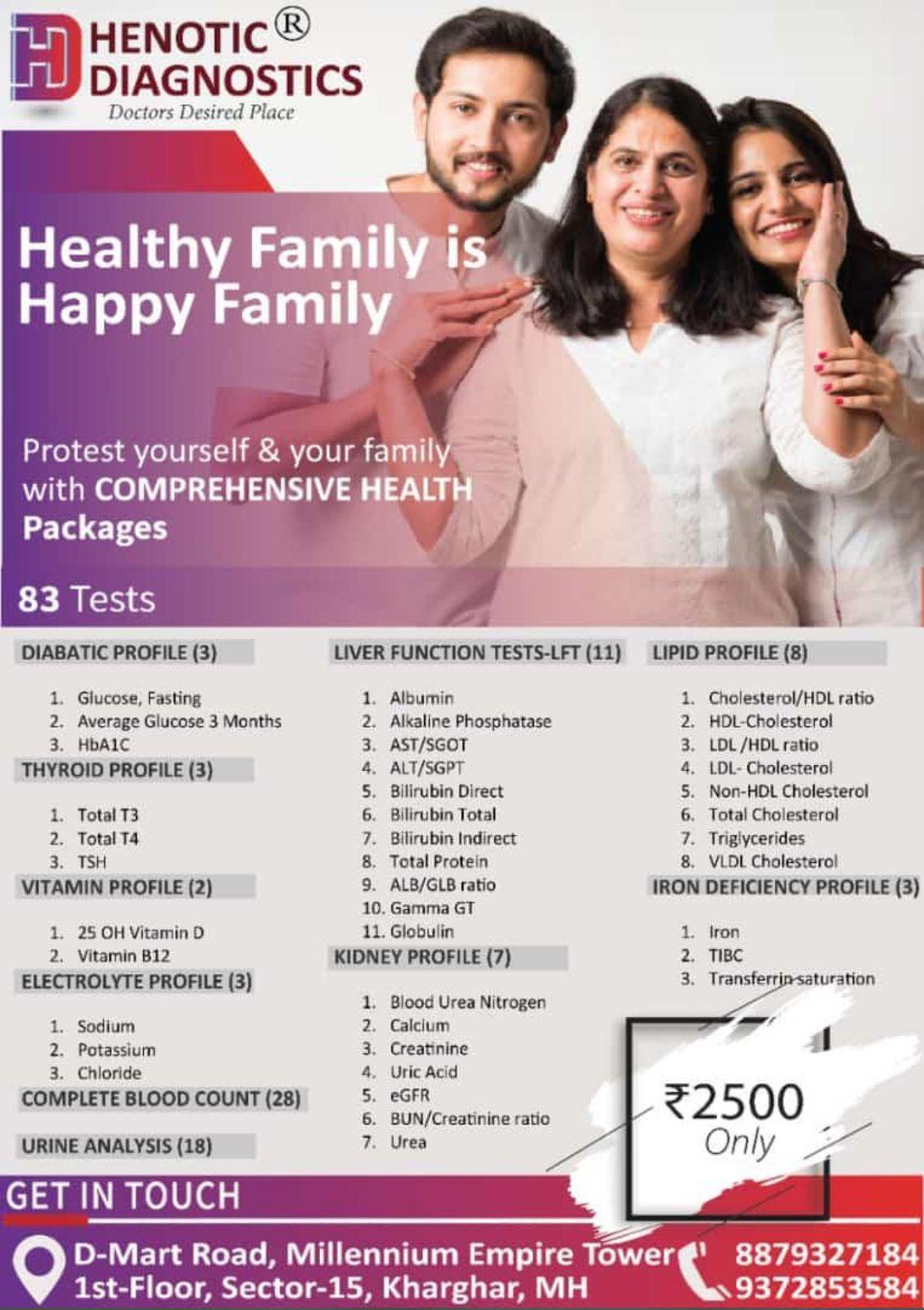 Family Package Tests at Henotic Diagnostics