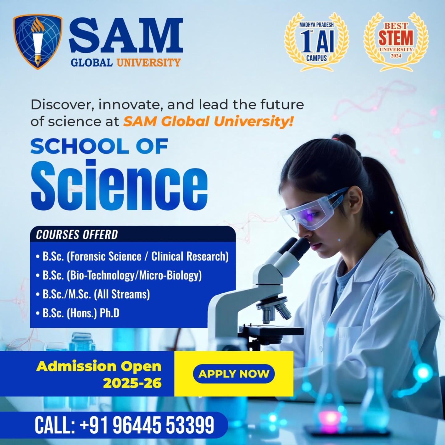 Admissions Open for Science lovers!