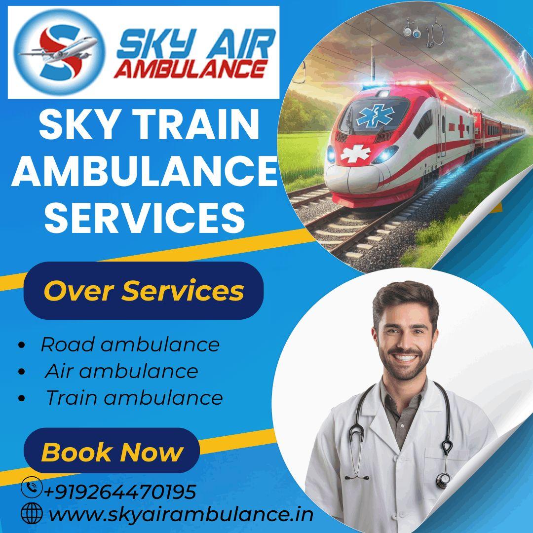 Sky Train Ambulance Services in Bangalore is equipped with medical equipment