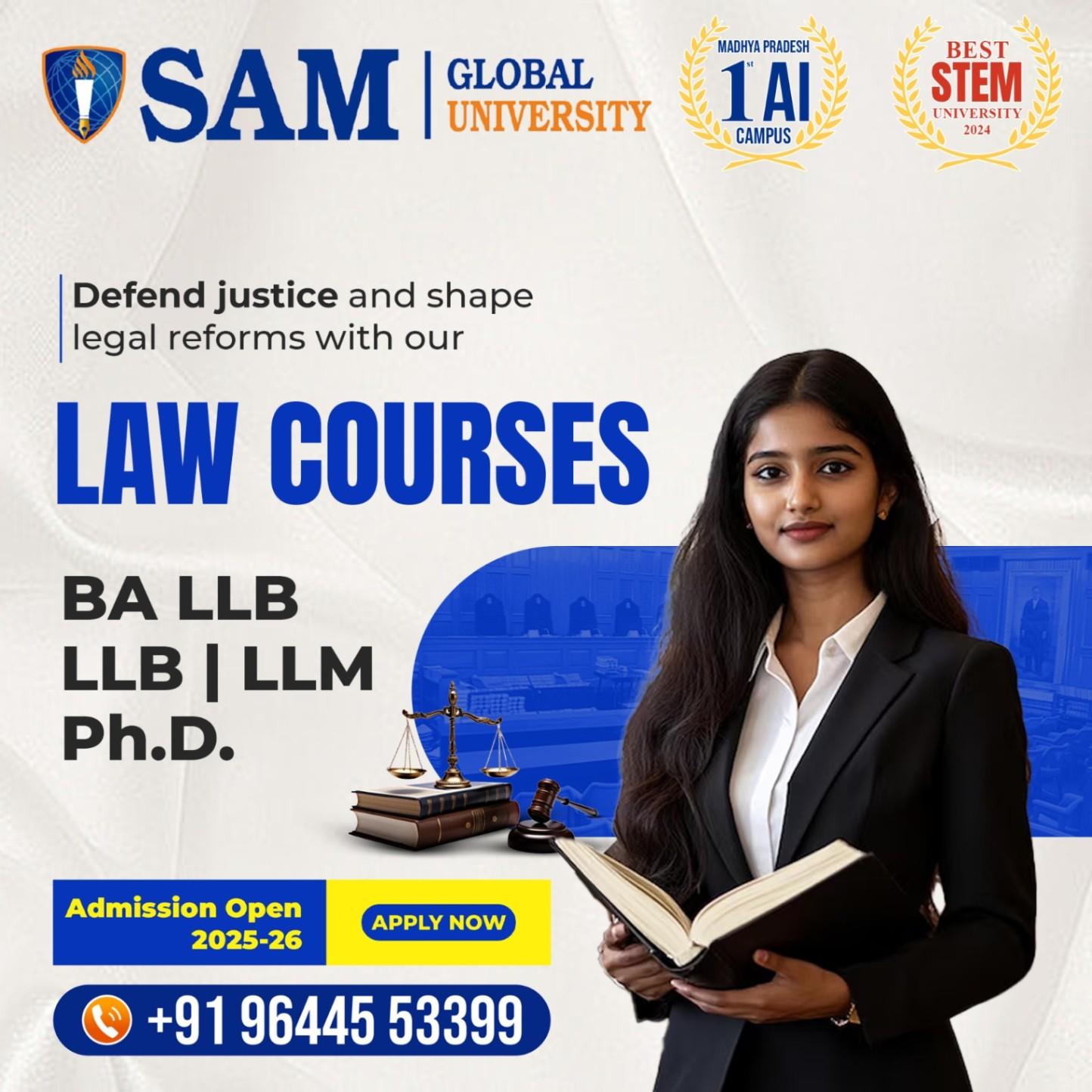 Pursue Law as your career option with SAM Global University