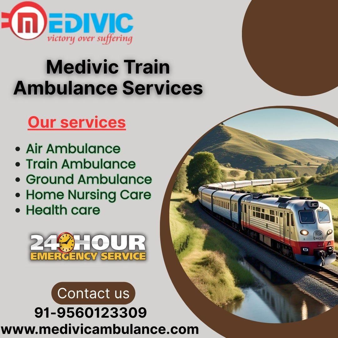 Medivic Train Ambulance in Guwahati transports patients in a highly specialized