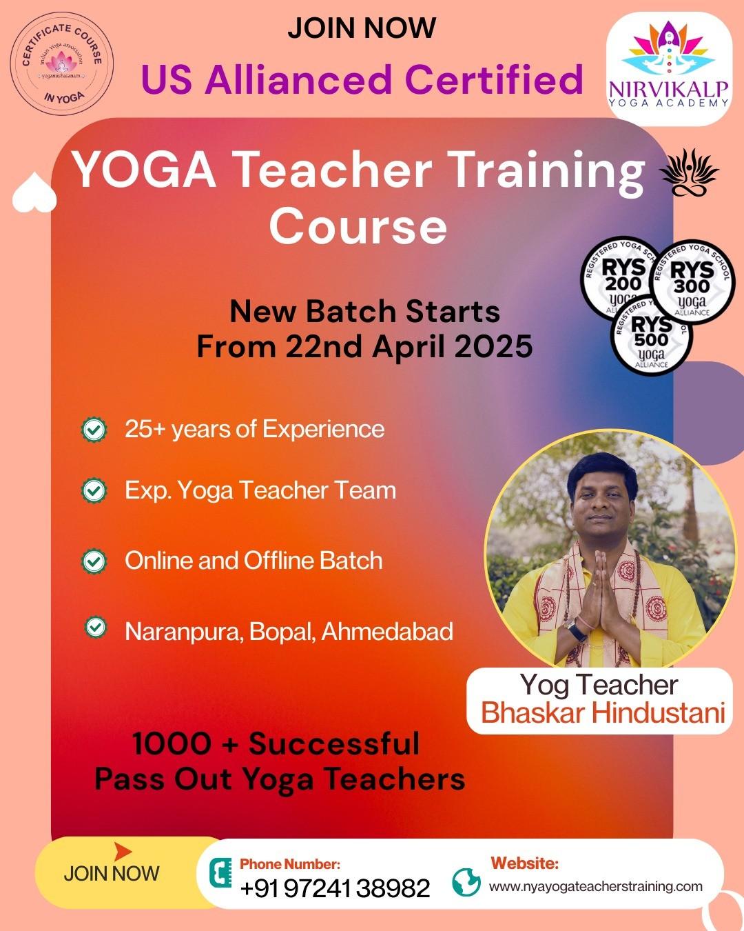  Yoga Teacher Training Course by  Nirvikalp yoga academy in Ahmedabad
