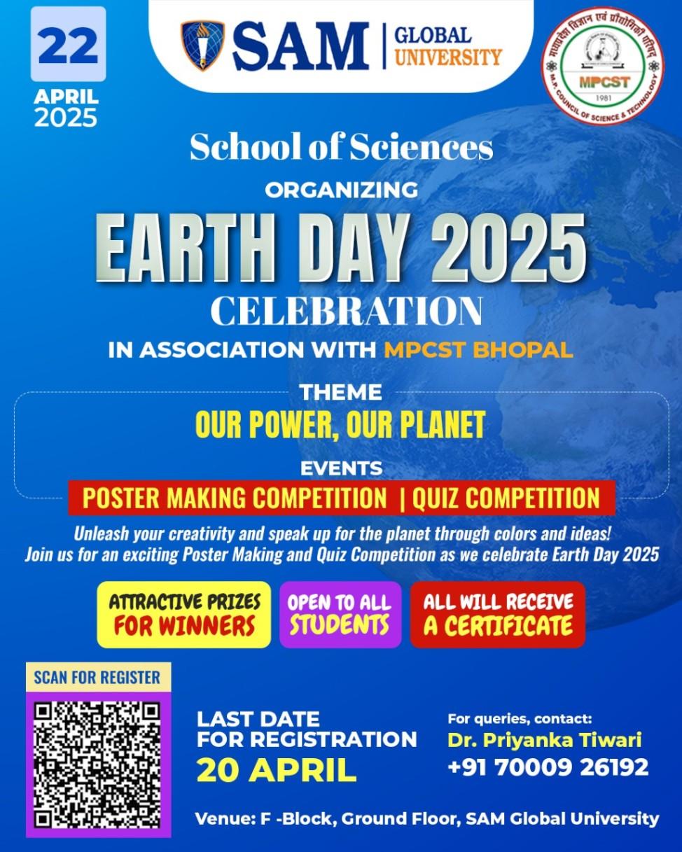 Celebrate Earth Day 2025 with SAM Global University & MPCST Bhopal!
