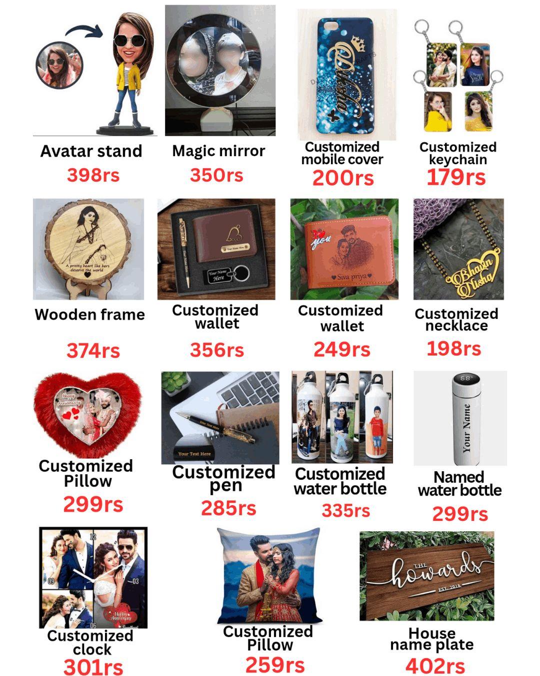 Customized products at low price 