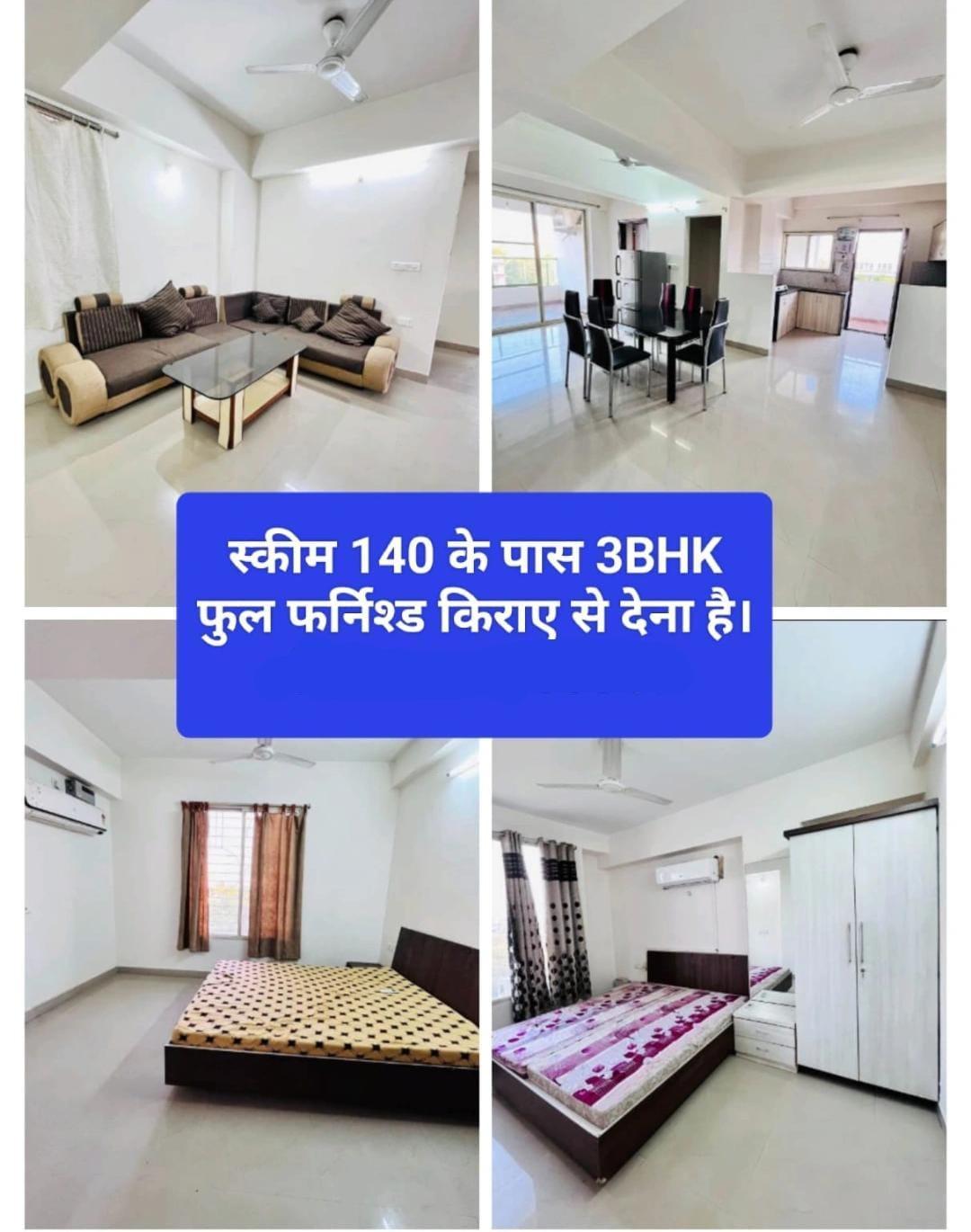 :3BHK Furnished Flat Available On Rent Near Scheme no 140,Covered Campus.