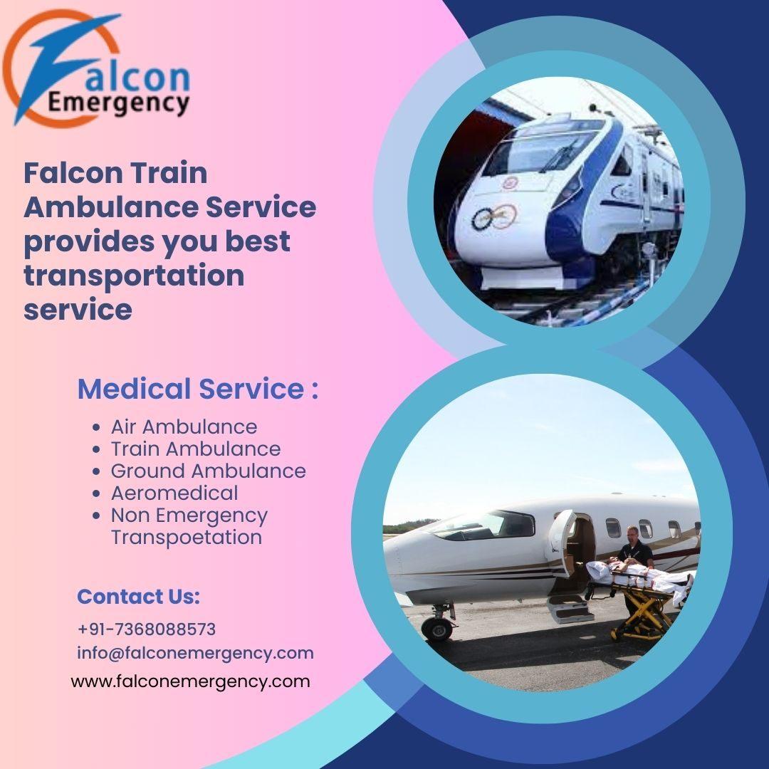 Falc Train Ambulance in Kolkata offers you a and ICU, for the patient's needs