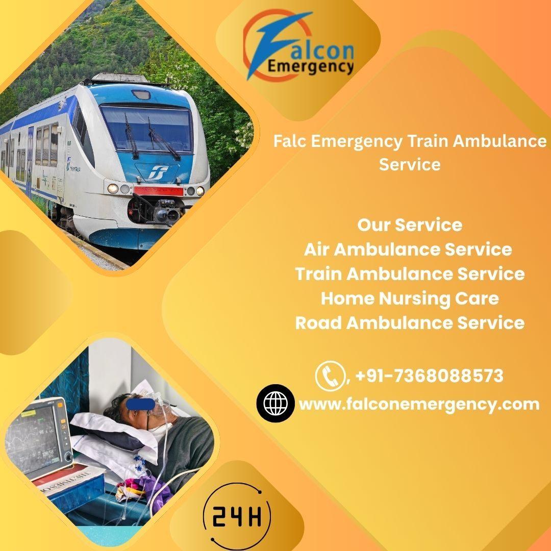 Put cross-critical patient Ranchi with quietism and habitat Falc Train Ambulance