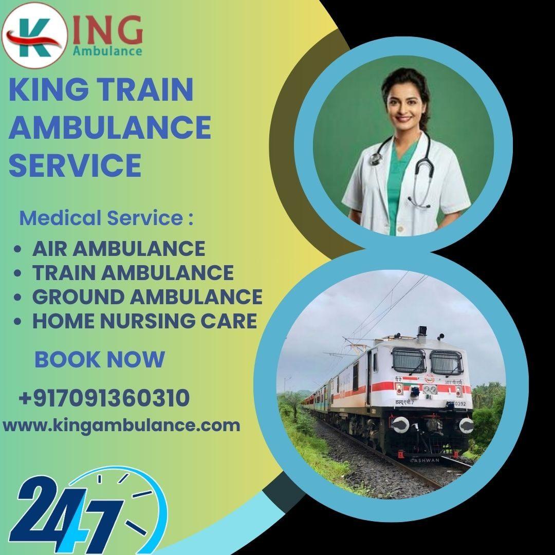King Train Ambulance Service in Guwahati provides services like ICU, etc.