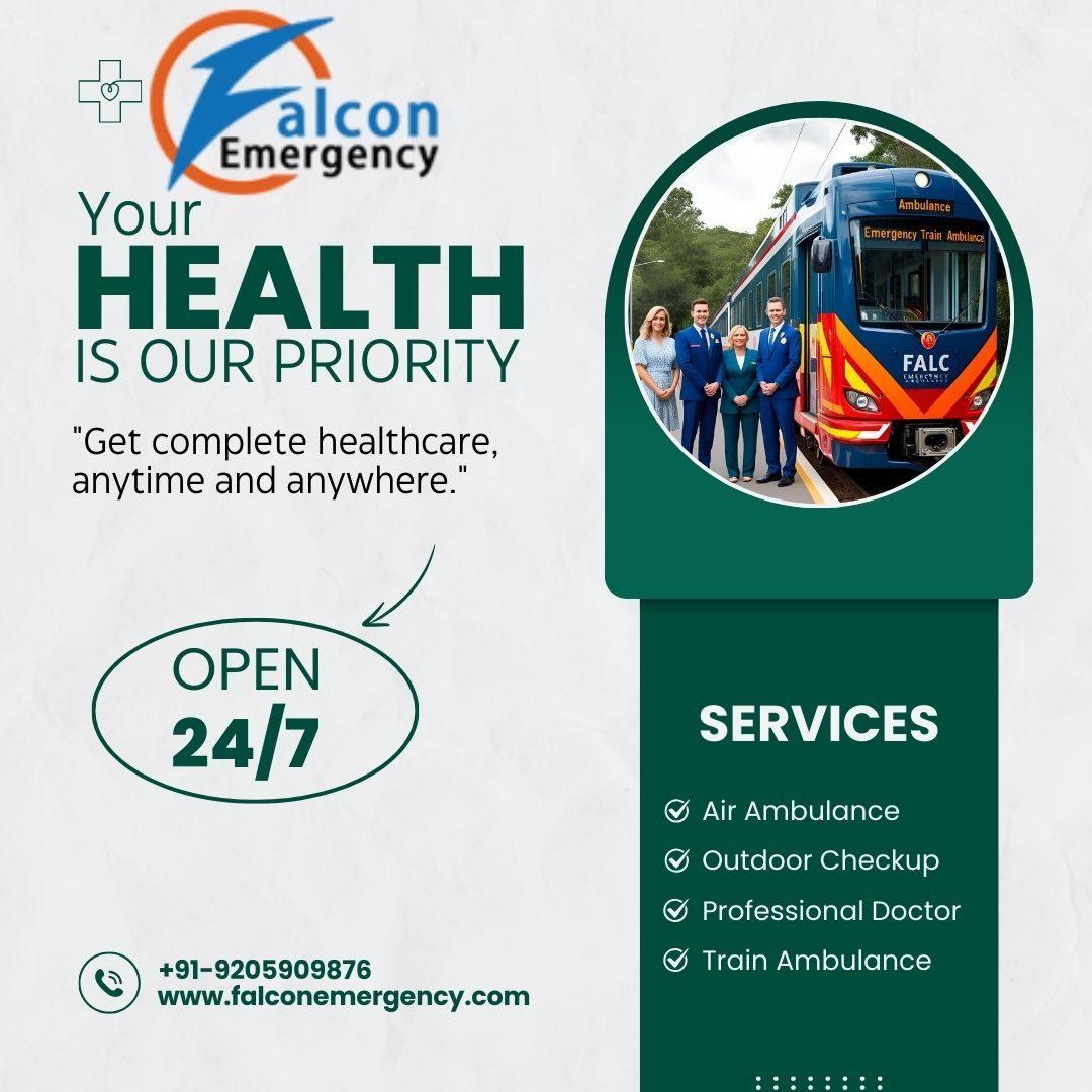 Get all types of medical equipment in the Falc train ambulance service in Patna